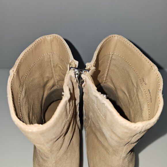 Dolce Vita Gracie Ankle Boot Womens 10 Taupe Suede Platform Block Heel Fall - Picture 10 of 15